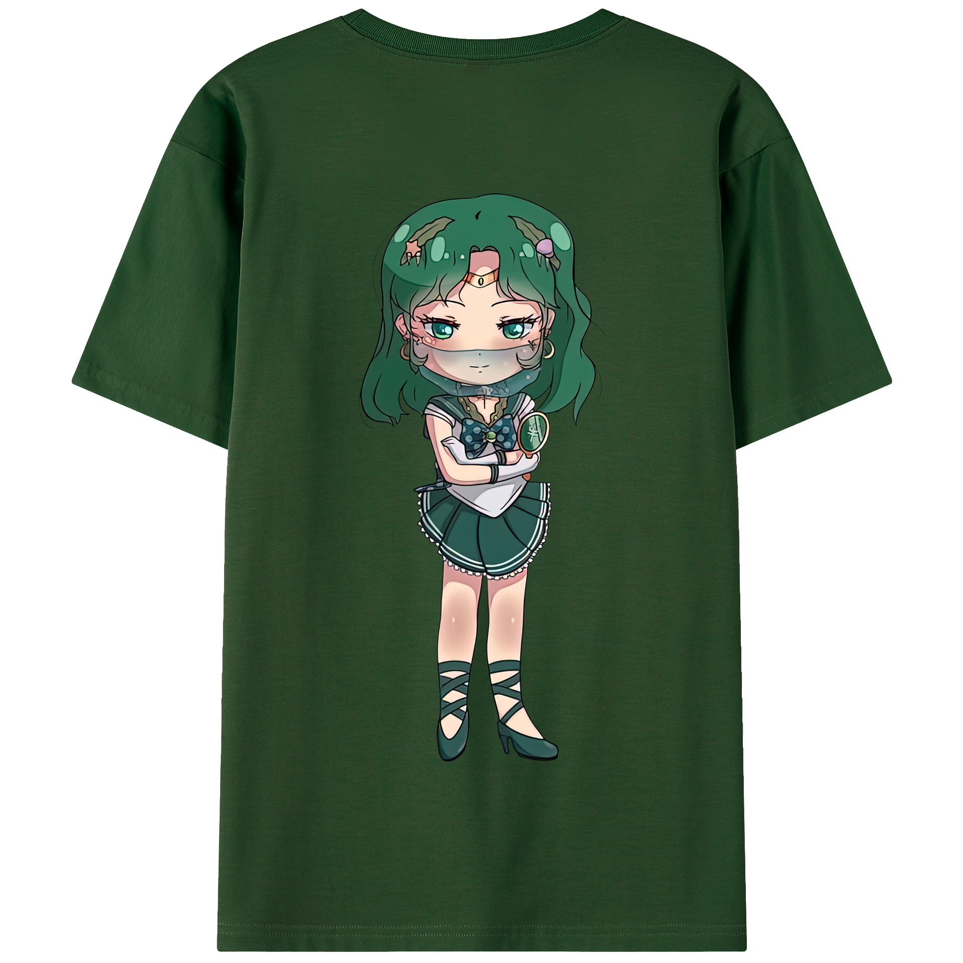 （画像用） 美少女戦士セーラームーン 海王 みちる（かいおう みちる） Sailor Moon Kaiou Michiru 綿100％半袖Tシャツ（背面プリント）